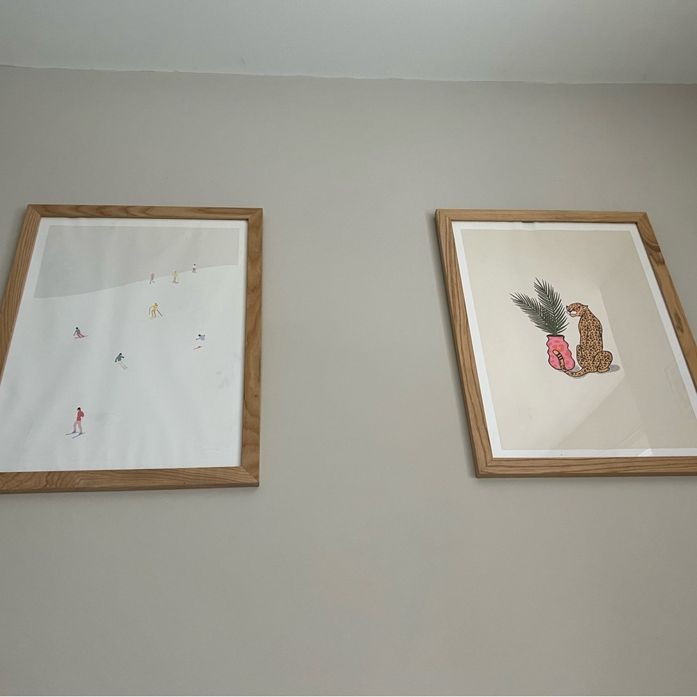 Urban Outfitters Brown and White Art & Decals Wall Decor